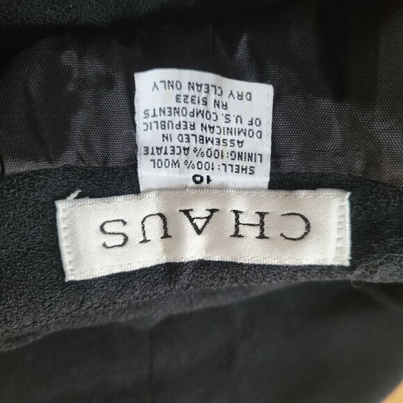 Vintage Chaus Black Wool Button-Accent Long Skirt For Women Size 10 - Picture 6 of 6